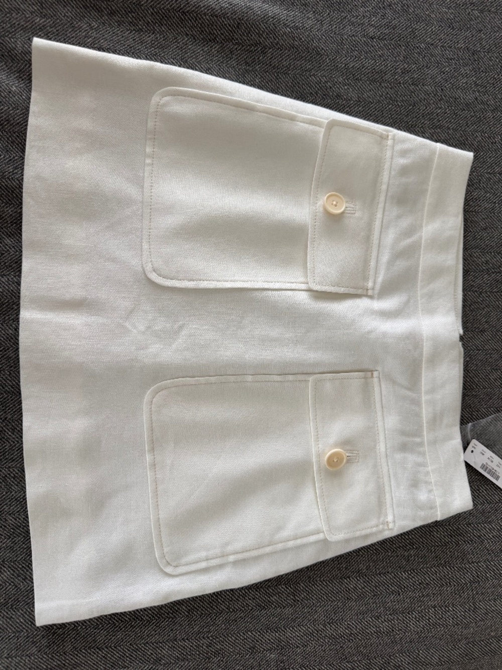 NWT, JCREW, LINEN WHITE PATCH POCKET SKIRT